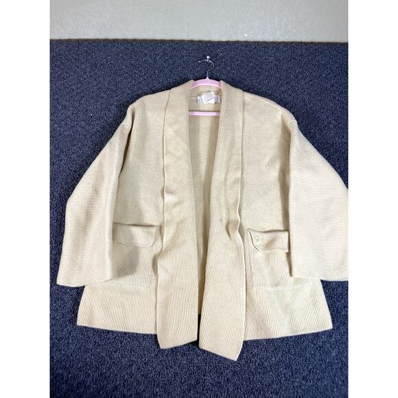 Vintage Escada Margaretha Ley Ribbed Open Front Wool Cardigan Womens 40 Yellow - Picture 1 of 16